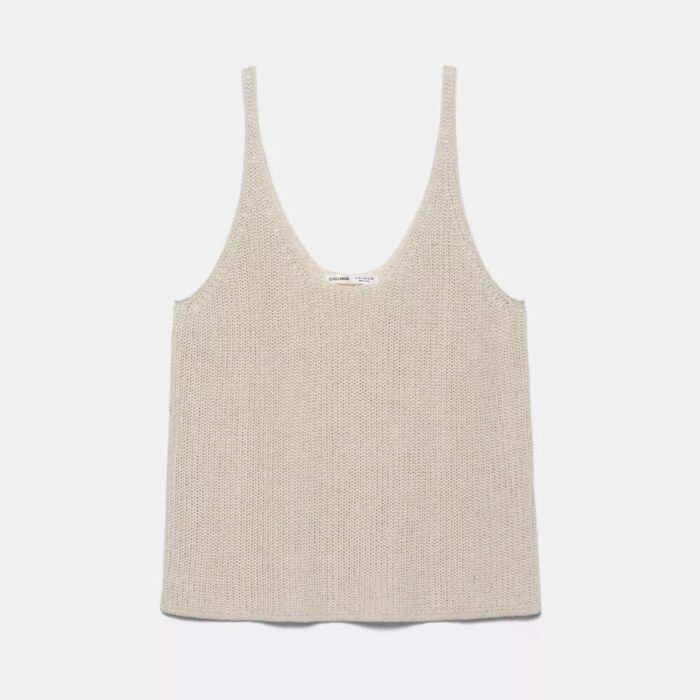 Purl knit strappy top